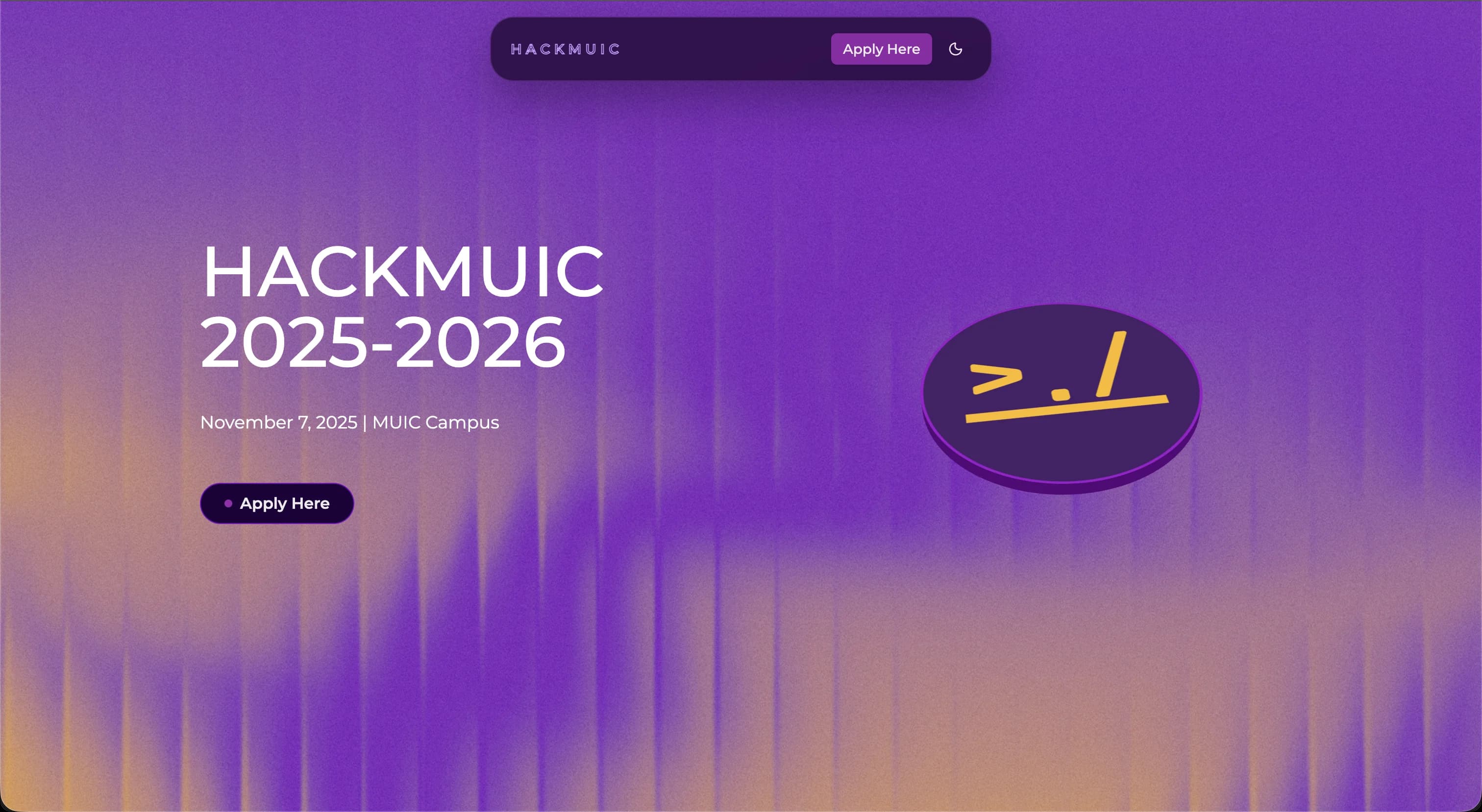 Hack@MUIC 2025 landing page